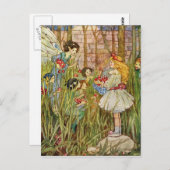  - Little Girl Meets Fairies Briefkaart (Voorkant / Achterkant)