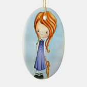 Little Girl met Bunny Plush Friend Ornament (Rechts)