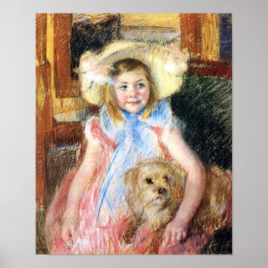 Little Girl met Dog Poster (Voorkant)