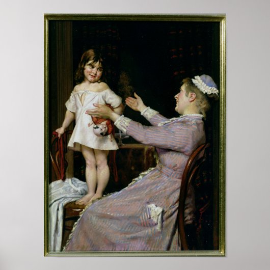 Little Girl met een Doll en Hare Nurse, 1896 Poster (Voorkant)