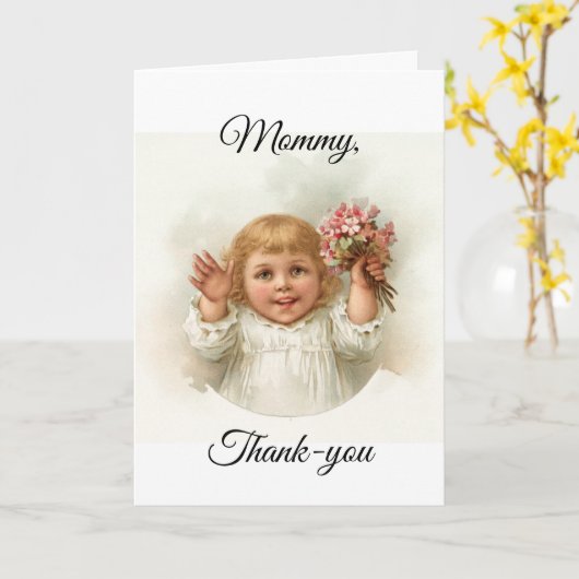 Little Girl met Flowers Kaart (Gele Bloem)