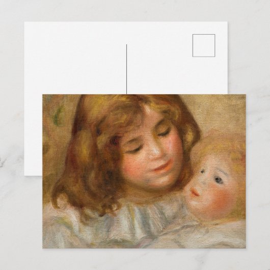 Little Girl met haar Doll van Pierre-Auguste Renoi Briefkaart (Voorkant / Achterkant)