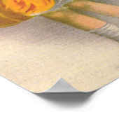 Little Girl met Pumpkin en Mask Poster (Hoek)