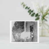 Little Girl met Speelgoed Wagon Foto Briefkaart (Staand voorkant)