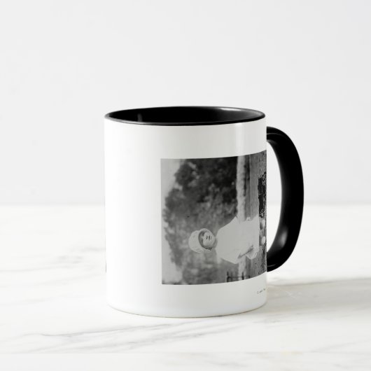 Little Girl met Speelgoed Wagon Foto Mok (Voorkant rechts)