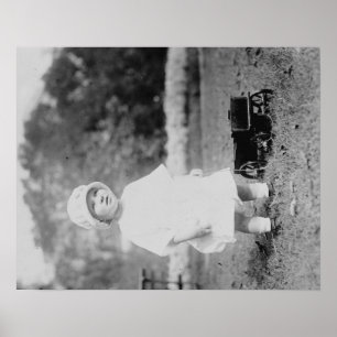 Little Girl met Speelgoed Wagon Foto Poster