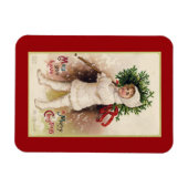 "LITTLE GIRL MET TREE" CHRISTMAS MAGNET MAGNEET (Horizontaal)