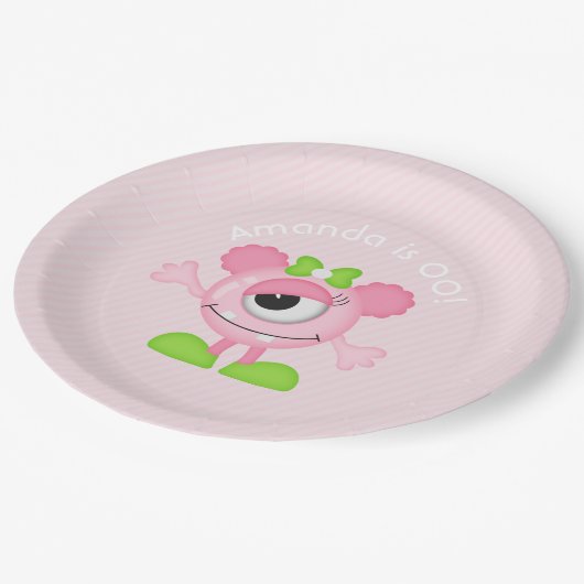 Little Girl Monster op maat Papieren Bordje (Gekanteld)