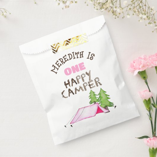 Little Girl One Happy Camper eerste verjaardagsfee Bedankzakje (Gezegeld)