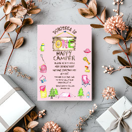 Little Girl One Happy Camper eerste verjaardagsfee Kaart