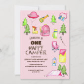 Little Girl One Happy Camper eerste verjaardagsfee Kaart (Voorkant)