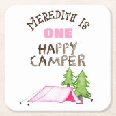 Little Girl One Happy Camper eerste verjaardagsfee Kartonnen Onderzetters (Voorkant)