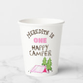 Little Girl One Happy Camper eerste verjaardagsfee Papieren Bekers (Voorkant)