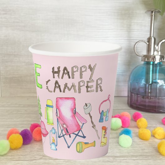 Little Girl One Happy Camper eerste verjaardagsfee Papieren Bekers
