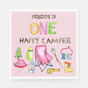 Little Girl One Happy Camper eerste verjaardagsfee Servet