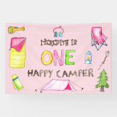 Little Girl One Happy Camper eerste verjaardagsfee Spandoek (Horizontaal)