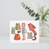 Little Girl Paper Doll Briefkaarten (Staand voorkant)