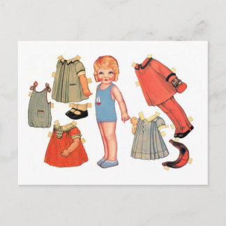 Little Girl Paper Doll Briefkaarten