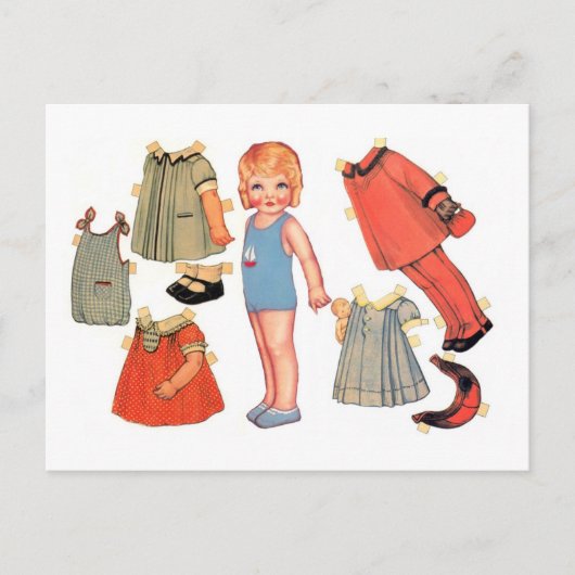 Little Girl Paper Doll Briefkaarten (Voorkant)