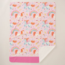 Little Girl Pink Unicorn Pattern met voornaam