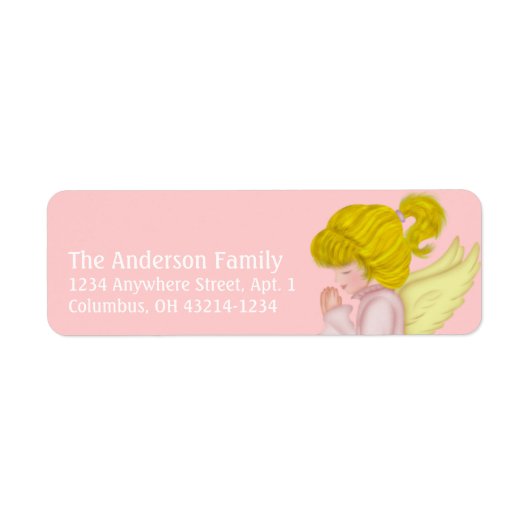 Little Girl Praying Angel 2j Return Address Labels (Voorkant)
