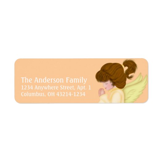 Little Girl Praying Angel 2l Return Address Labels (Voorkant)