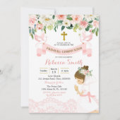 Little Girl Praying First Heilige Communie Kaart (Voorkant)