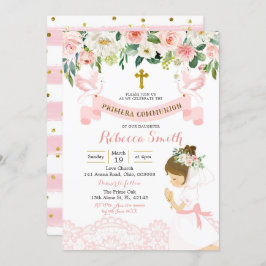 Little Girl Praying First Heilige Communie Kaart