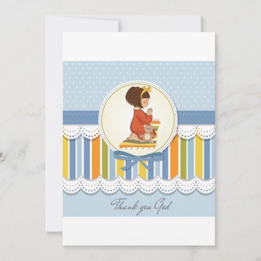 Little Girl Praying Invitations Kaart (Voorkant)
