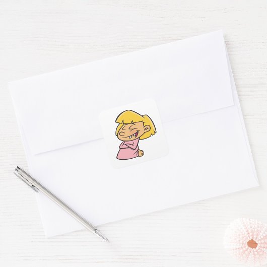 Little Girl Praying Square Sticker