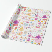Little Girl Princess Fairy Tale Pattern Cadeaupapier (Uitgerold)