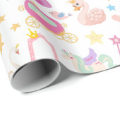 Little Girl Princess Fairy Tale Pattern Cadeaupapier (Rol Hoek)