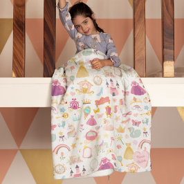 Little Girl  Princess Fairy Tale Pattern Fleece Deken