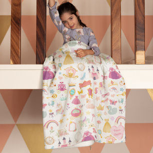 Little Girl  Princess Fairy Tale Pattern Fleece Deken