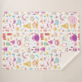 Little Girl  Princess Fairy Tale Pattern Sherpa Deken (Voorkant (horizontaal))