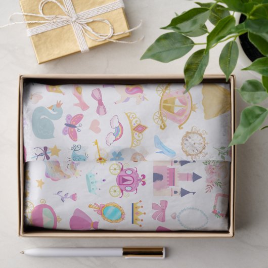 Little Girl  Princess Fairy Tale Pattern Tissuepapier (Geschenk)