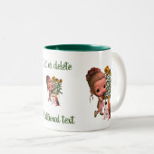 Little Girl Puppies Cute Personalized Tweekleurige Koffiemok (Voorkant rechts)