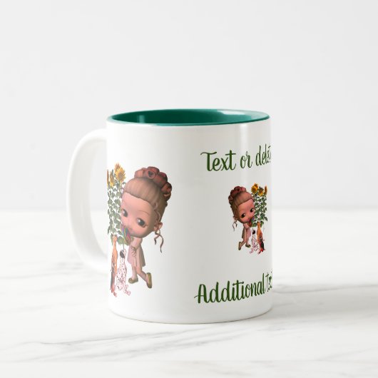 Little Girl Puppies Cute Personalized Tweekleurige Koffiemok (Voorkant links)