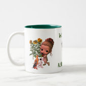 Little Girl Puppies Cute Personalized Tweekleurige Koffiemok (Links)