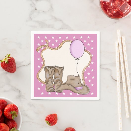 Little Girl Rodeo Thema Birthday Party Napkin Servet (Insitu)