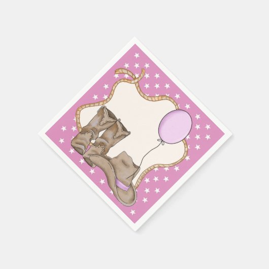 Little Girl Rodeo Thema Birthday Party Napkin Servet (Hoek)