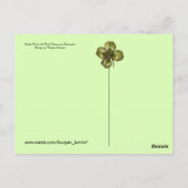 Little Girl Rozen and Shamrocks St.Patrick's Day Briefkaart (Achterkant)