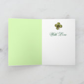 Little Girl Rozen and Shamrocks St.Patrick's Day Kaart (Binnen)