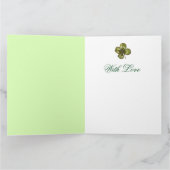 Little Girl Rozen and Shamrocks St.Patrick's Day Kaart (Binnen)