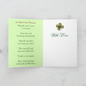 Little Girl Rozen, Shamrocks/Old Irish Blessing Kaart (Binnen)
