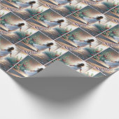 Little Girl Running On a Pink Heart Path Cadeaupapier (Hoek)