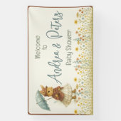 Little Girl Rustic Bunny Baby shower Spandoek (Verticaal)