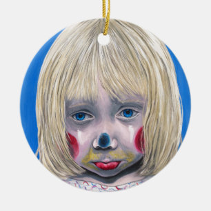 Little Girl Sad Clown Keramisch Ornament