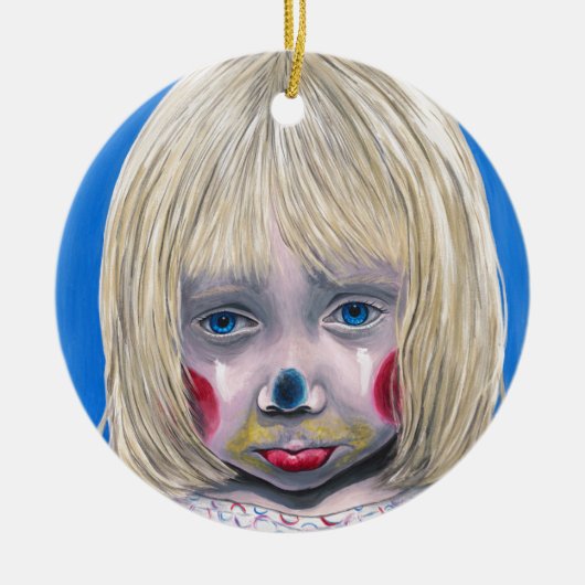 Little Girl Sad Clown Keramisch Ornament (Voorkant)