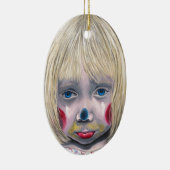 Little Girl Sad Clown Keramisch Ornament (Rechts)
